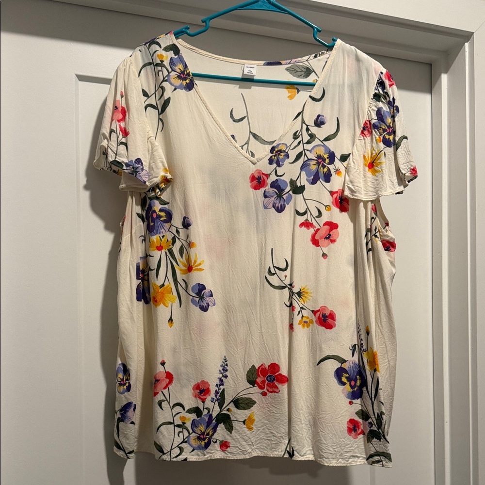Old Navy Cream Floral Blouse